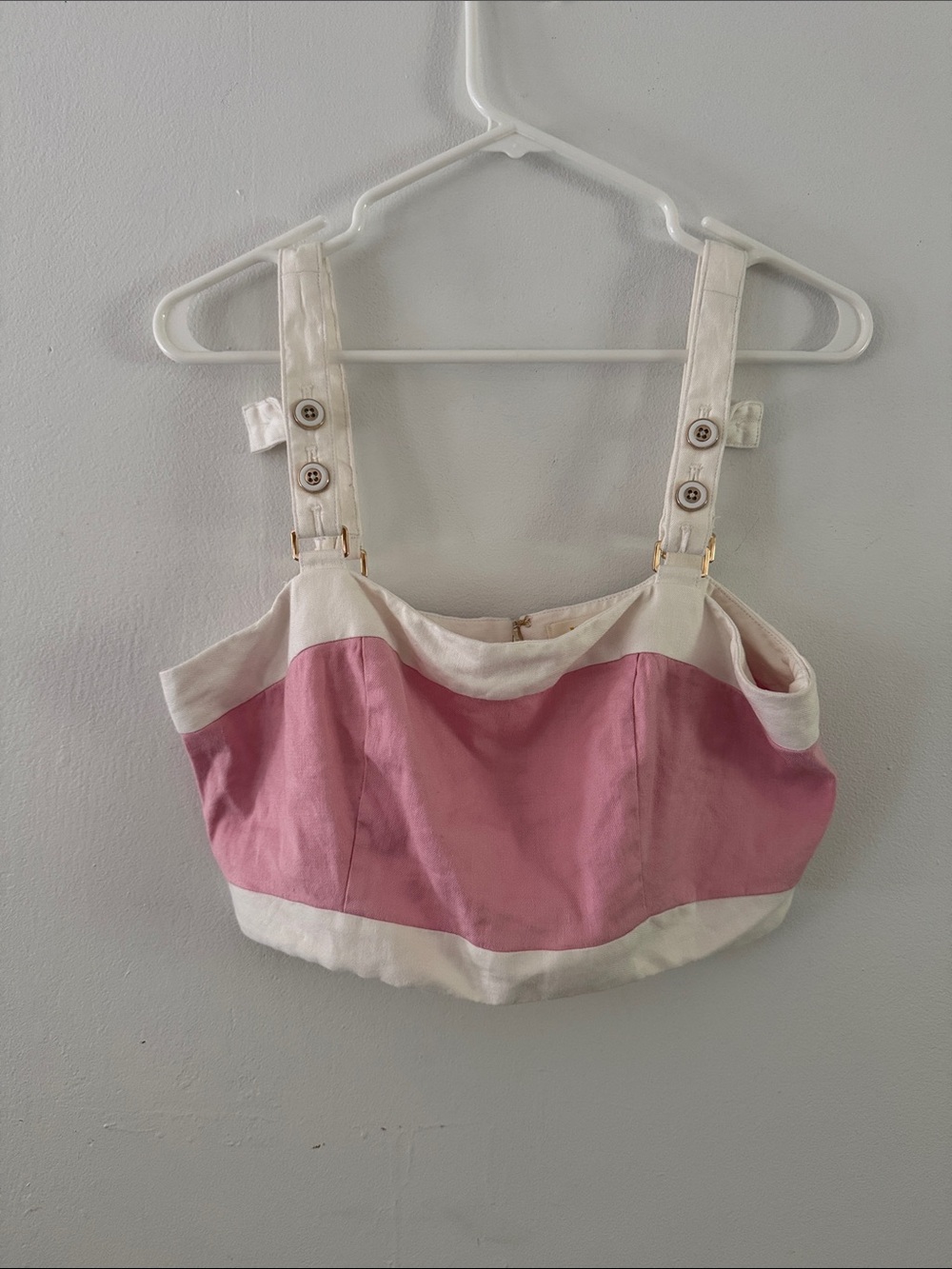 NWT Maeve Square-Neck Cropped Linen Top Sz M